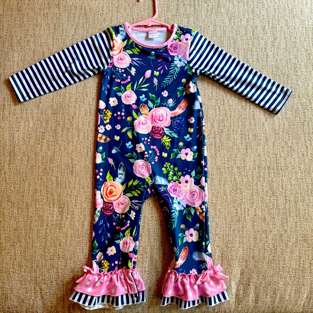 Penelope Plumm floral onesie 2T